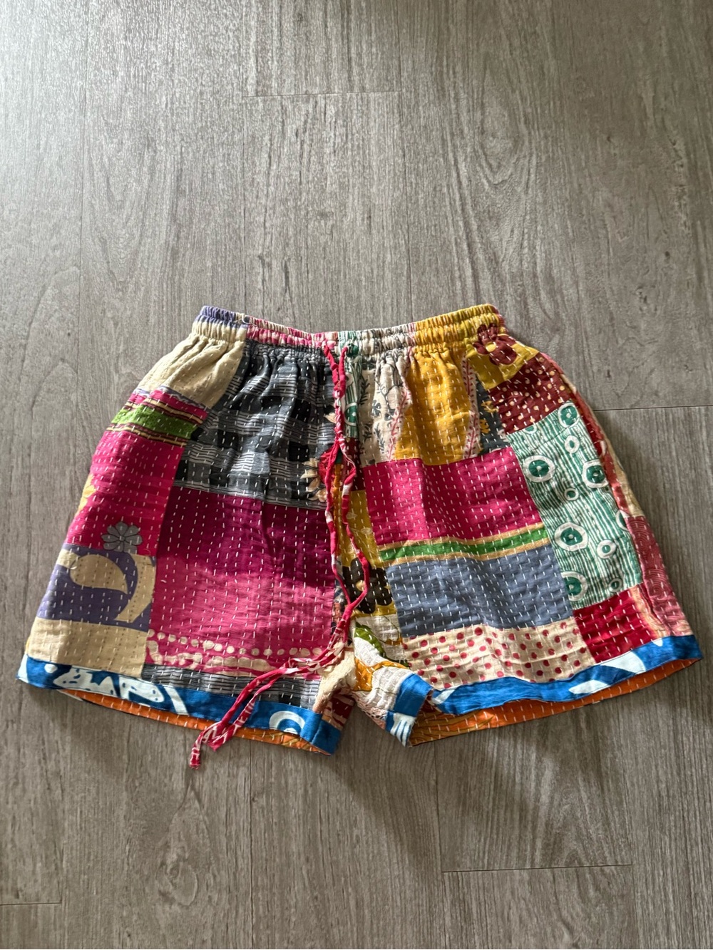BlinkBuy Patchwork Kantha Shorts NWOT